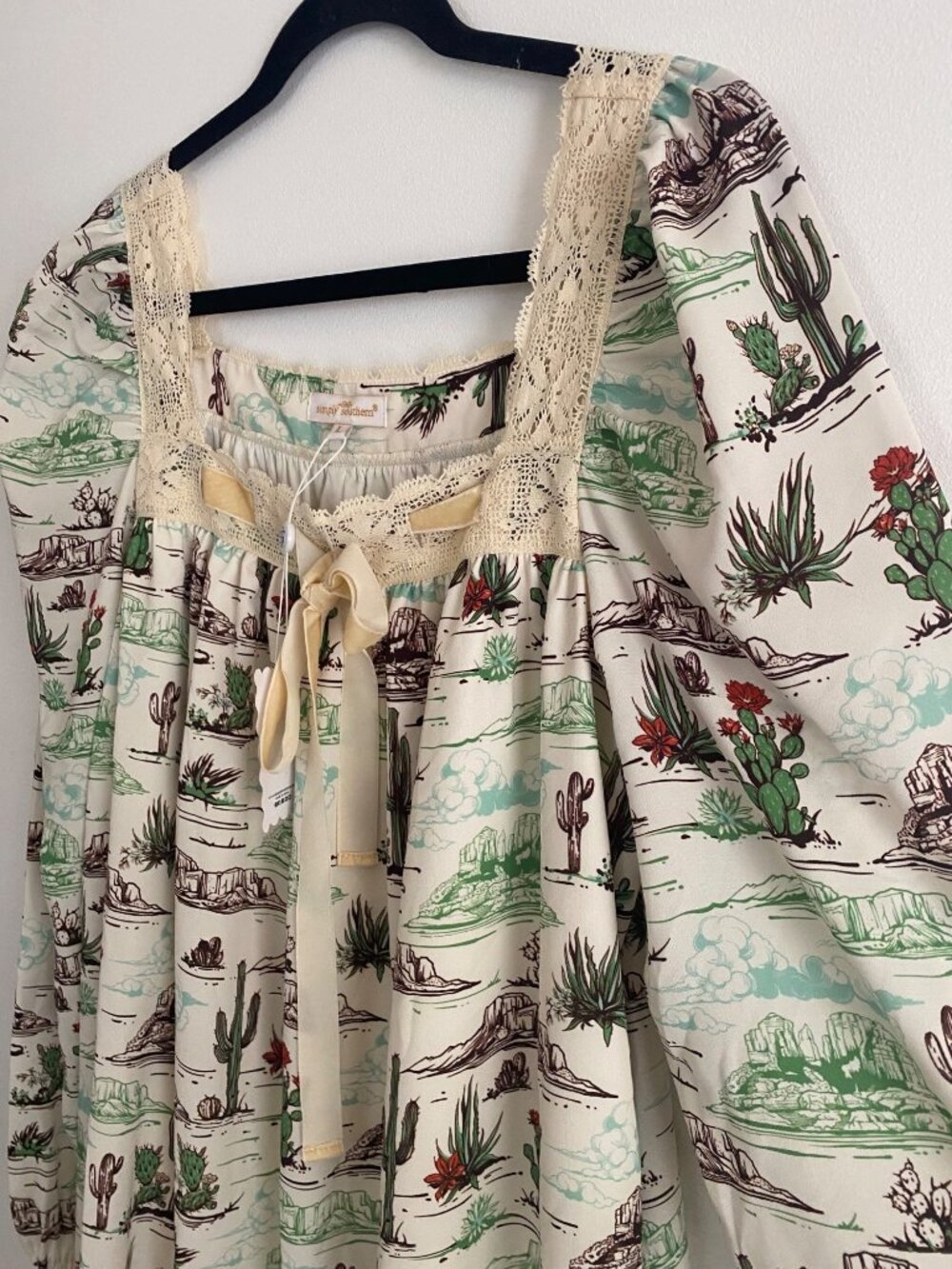 NWT Southwestern Print Boho Midi Dress Lightweight Square Neckline Size L - Picture 5 of 9